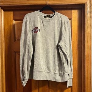 Harley-Davidson Light Gray Crewneck Sweatshirt with Small Chest Logo